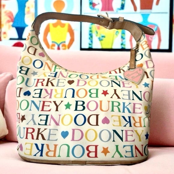Dooney & Bourke Handbags - Dooney & Bourke RAINBOW Y2K Bag With Pink Heart Charm